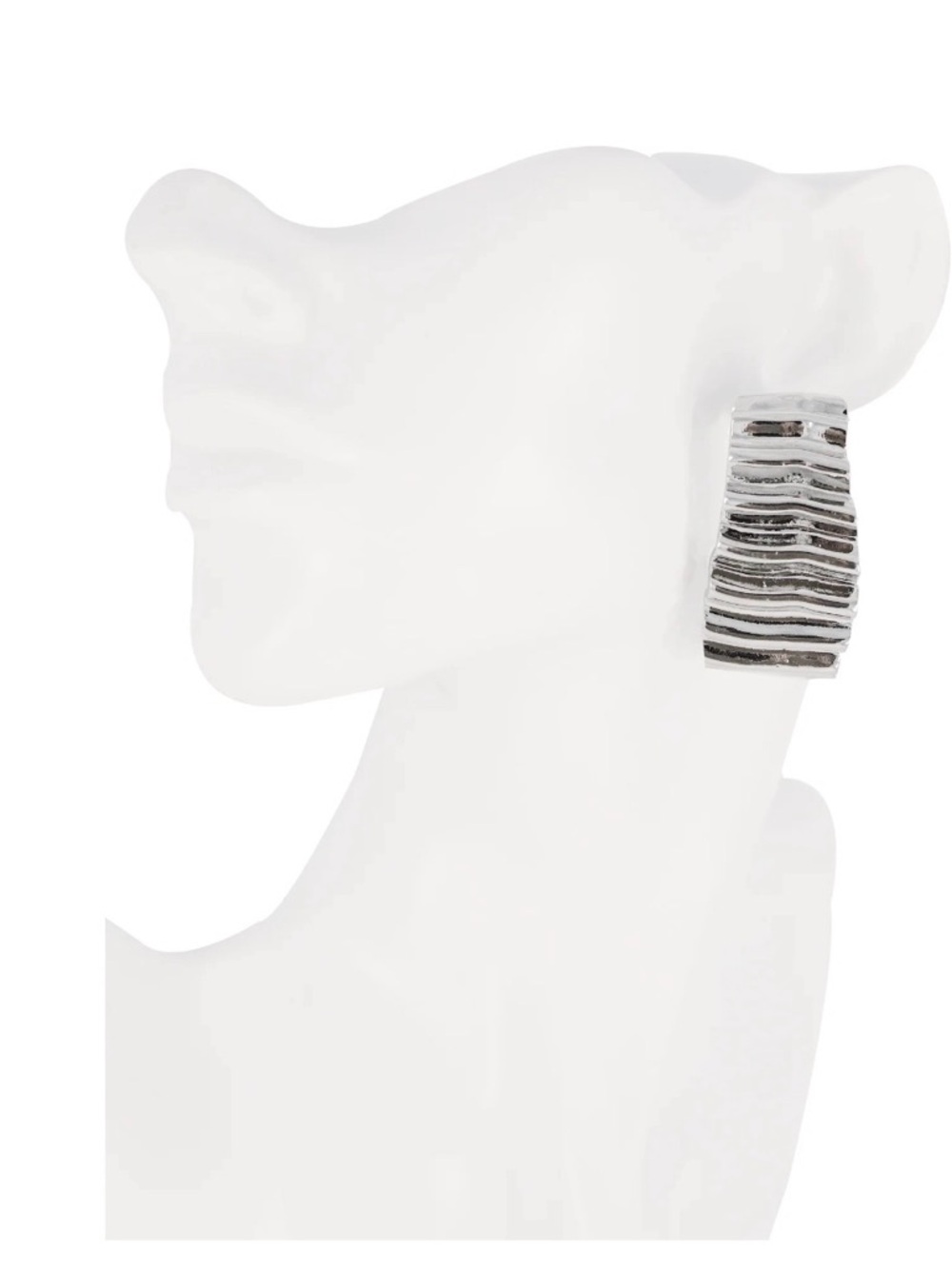 Time and Tru Silver Wavy Hoop Earrings